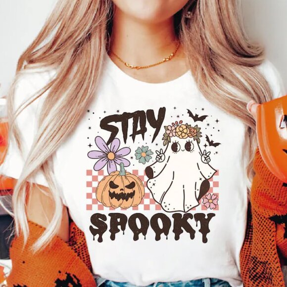 Tops - Stay Spooky Ghost Shirt, Halloween Tshirt, Halloween Gift, Halloween Tee